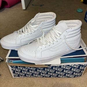Vans SK8-Hi Leather True White